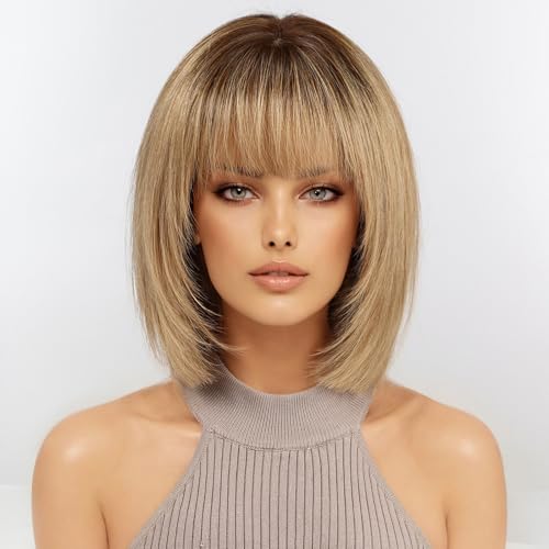 RSY Ombre Ash Blonde Bob Wigs for Women